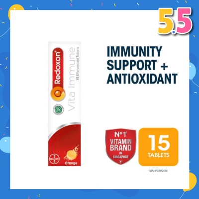 REDOXON Vita Immune Vitamin C & 10 Minerals Immunity Effervescent Orange 15s