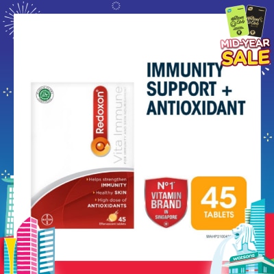 REDOXON Vita Immune Vitamin C & 10 Minerals Immunity Effervescent Orange 45s