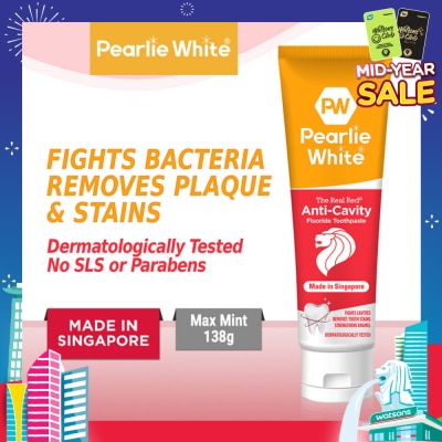 PEARLIE WHITE® The Real Red® Anti-Cavity Fluoride Toothpaste 138gm