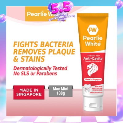 PEARLIE WHITE® - The Real Red® Anti-Cavity Fluoride Toothpaste 138gm