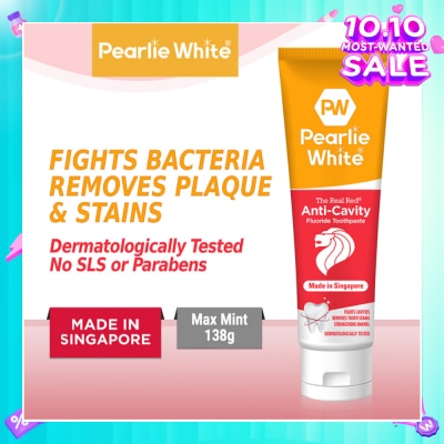 PEARLIE WHITE® The Real Red® Anti-Cavity Fluoride Toothpaste 138gm