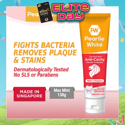 PEARLIE WHITE® - The Real Red® Anti-Cavity Fluoride Toothpaste 138gm