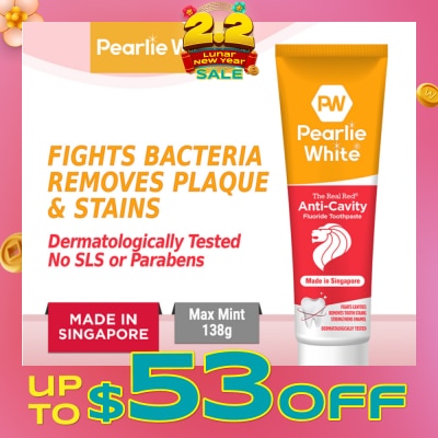 PEARLIE WHITE® The Real Red® Anti-Cavity Fluoride Toothpaste 138gm