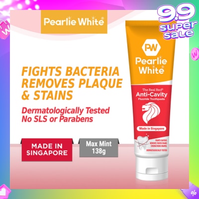 PEARLIE WHITE® The Real Red® Anti-Cavity Fluoride Toothpaste 138gm