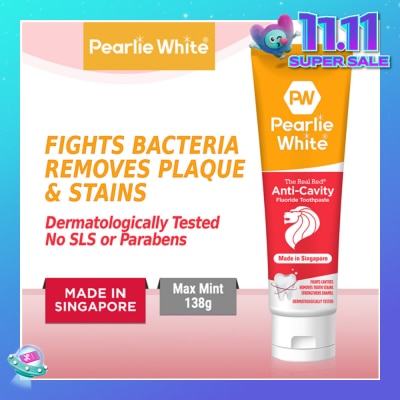 PEARLIE WHITE® The Real Red® Anti-Cavity Fluoride Toothpaste 138gm