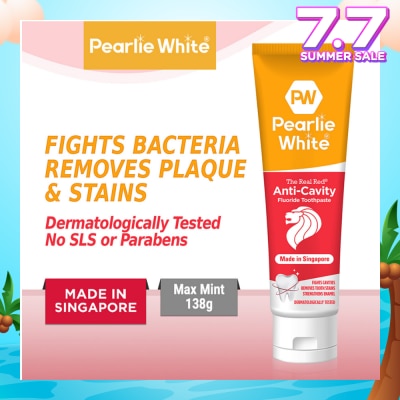 PEARLIE WHITE® The Real Red® Anti-Cavity Fluoride Toothpaste 138gm