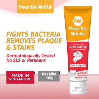 PEARLIE WHITE® The Real Red® Anti-Cavity Fluoride Toothpaste 138gm