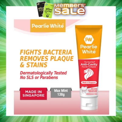PEARLIE WHITE® - The Real Red® Anti-Cavity Fluoride Toothpaste 138gm