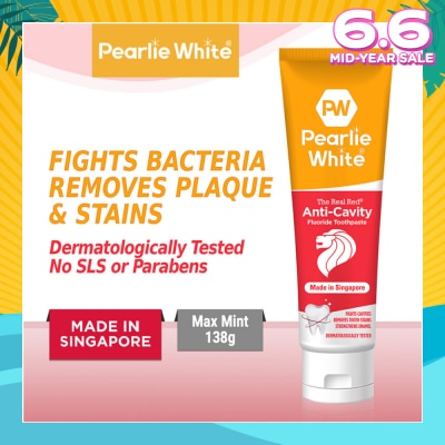 PEARLIE WHITE® The Real Red® Anti-Cavity Fluoride Toothpaste 138gm