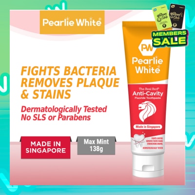PEARLIE WHITE® The Real Red® Anti-Cavity Fluoride Toothpaste 138gm