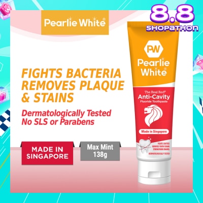 PEARLIE WHITE® The Real Red® Anti-Cavity Fluoride Toothpaste 138gm