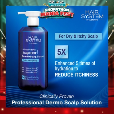 HAIR SYSTEM BY WATSONS - ScalpTECH Dermo Hydrating Shampoo For Dry & Itchy Scalp 500ml