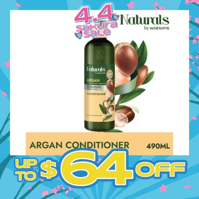 NATURALS BY WATSONS - Argan + Ceramide Repairing Conditioner (For Very Dry & Damaged Hair) 490ml