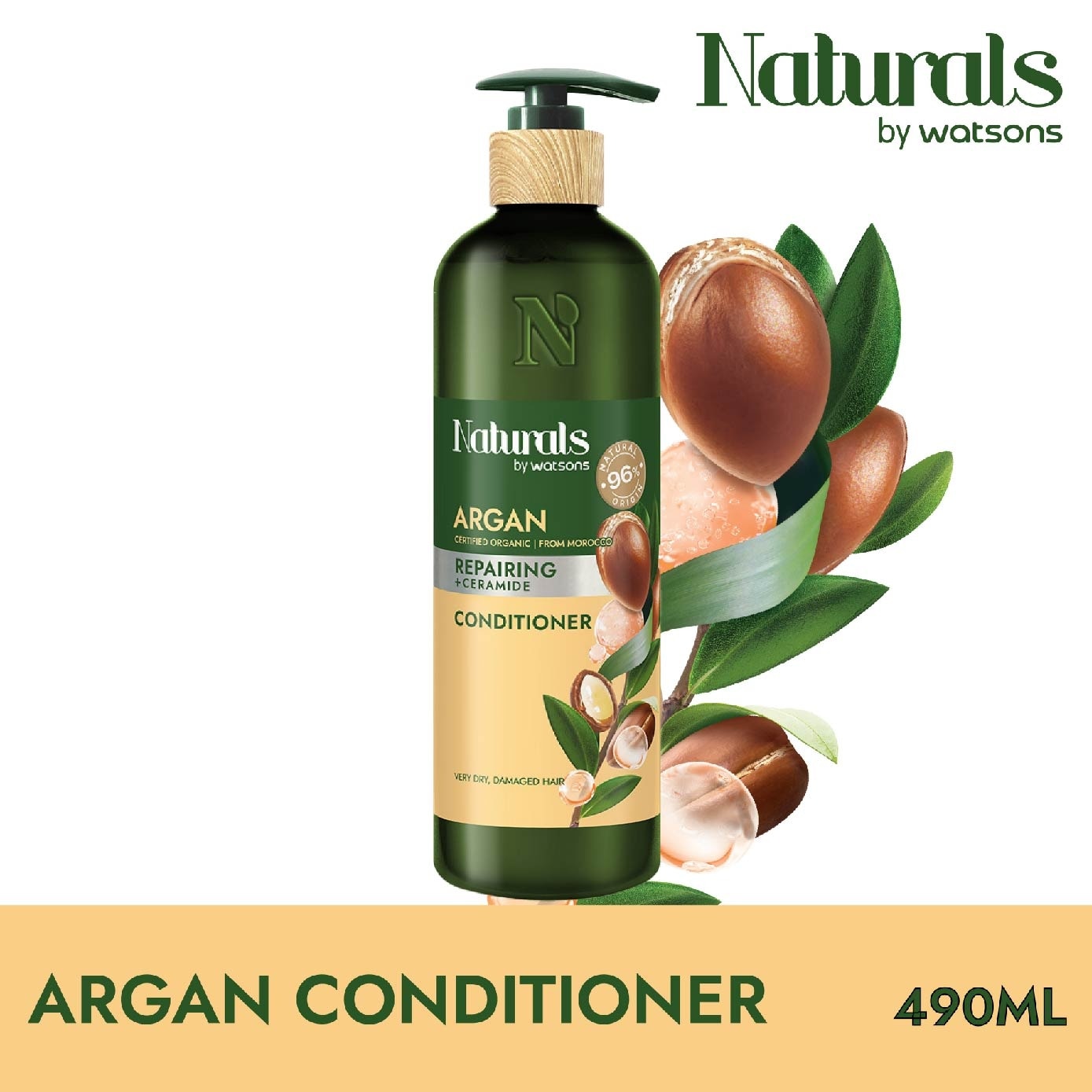 Argan + Ceramide Repairing Conditioner (For Very Dry & Damaged Hair) 490ml