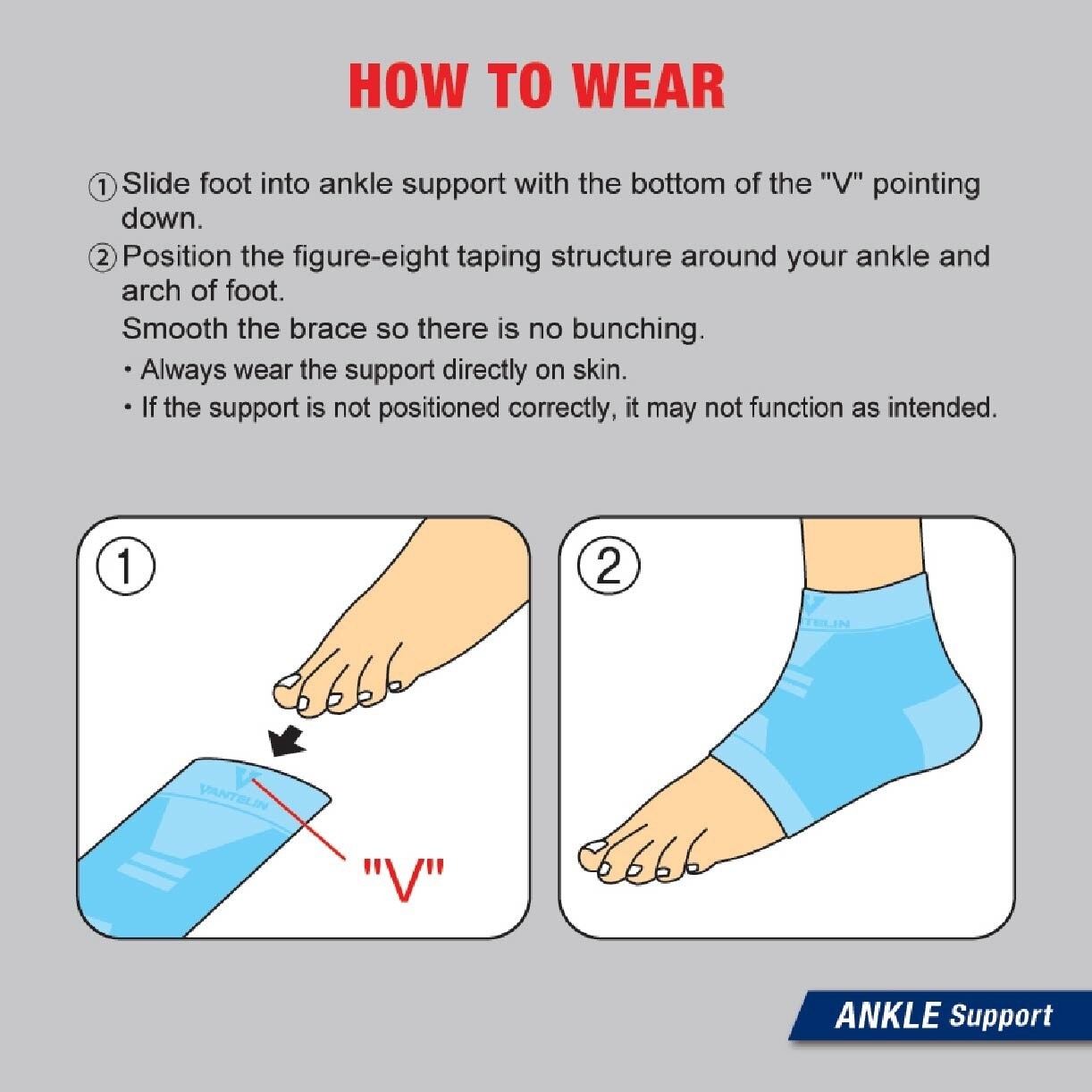 Vantelin Ankle Support Cool Fit Blue L