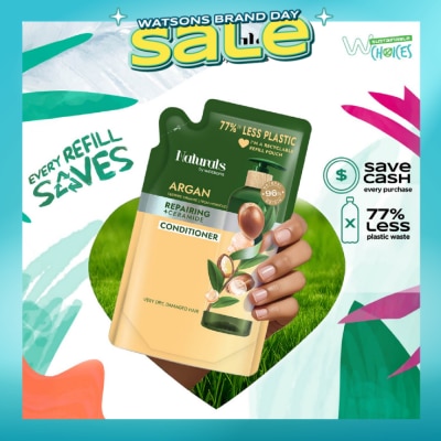 NATURALS BY WATSONS - Argan + Ceramide Repairing Conditioner Refill Pack 450ml