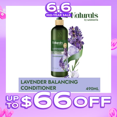 NATURALS BY WATSONS - Lavender + Hyaluronic Acid Balancing Conditioner (For Frizzy & Dull Hair) 490ml