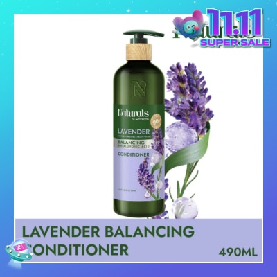 NATURALS BY WATSONS Lavender + Hyaluronic Acid Balancing Conditioner (For Frizzy & Dull Hair) 490ml