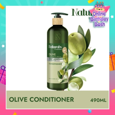 NATURALS BY WATSONS Olive + Ceramide Deep Moisturising Conditioner (For Thick & Coarse Hair) 490ml