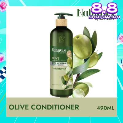 NATURALS BY WATSONS Olive + Ceramide Deep Moisturising Conditioner (For Thick & Coarse Hair) 490ml