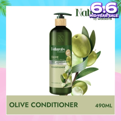 NATURALS BY WATSONS Olive + Ceramide Deep Moisturising Conditioner (For Thick & Coarse Hair) 490ml