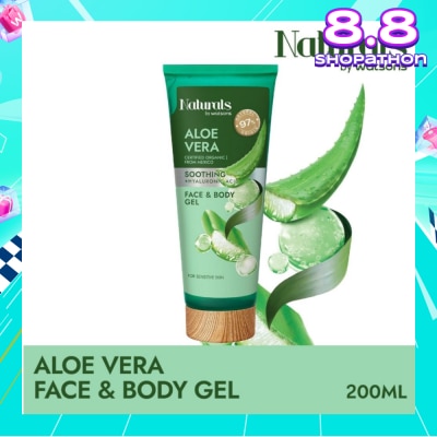 NATURALS BY WATSONS Aloe Vera + Hyaluronic Acid Face & Body Gel (For Sensitive Skin) 200ml