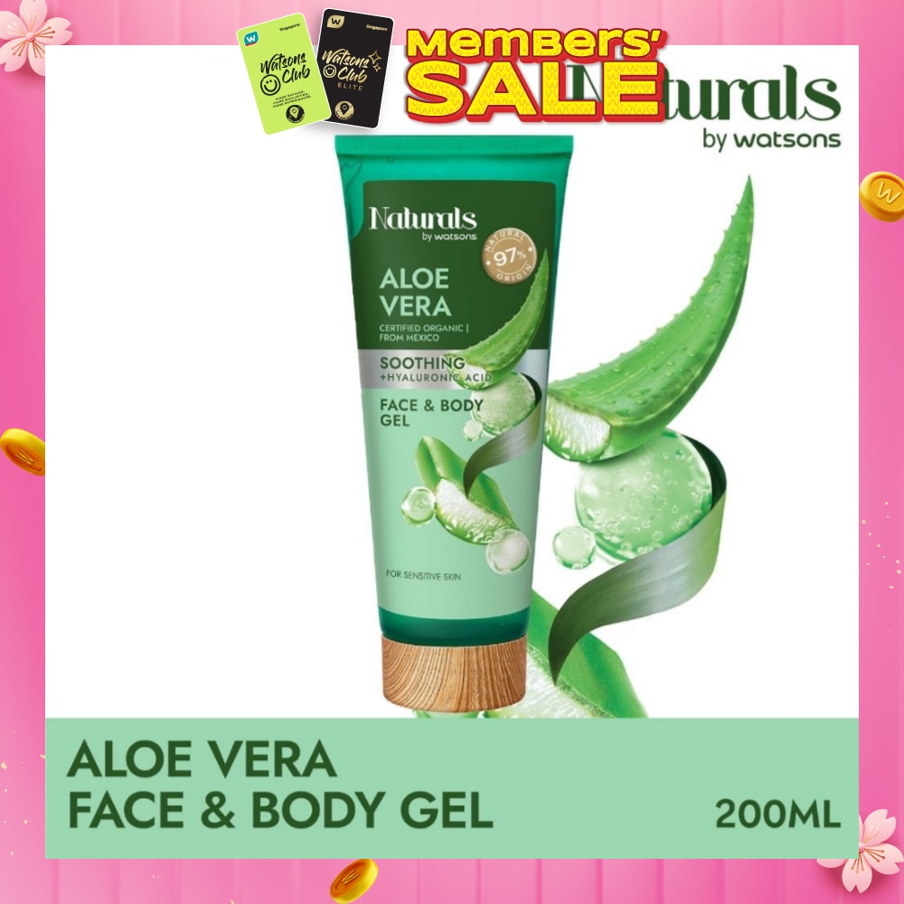 Aloe Vera + Hyaluronic Acid Face & Body Gel (For Sensitive Skin) 200ml