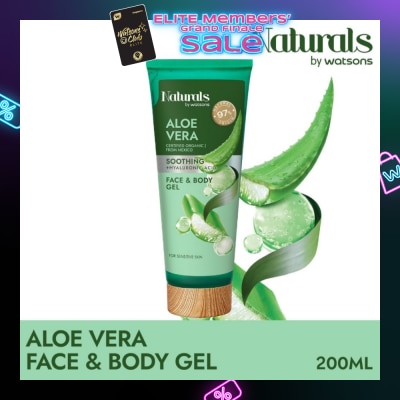 NATURALS BY WATSONS Aloe Vera + Hyaluronic Acid Face & Body Gel (For Sensitive Skin) 200ml