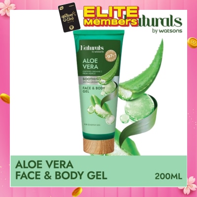 NATURALS BY WATSONS Aloe Vera + Hyaluronic Acid Face & Body Gel (For Sensitive Skin) 200ml