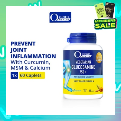 OCEAN HEALTH Vegetarian Glucosamine 750(+) Capsule (For Joint Discomfort, Flexibility & Mobility + With Curcumin & Calcium + Vegetarian) 60s