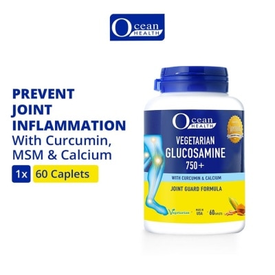 OCEAN HEALTH Vegetarian Glucosamine 750(+) Capsule (For Joint Discomfort, Flexibility & Mobility + With Curcumin & Calcium + Vegetarian) 60s