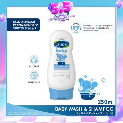 CETAPHIL BABY - Baby Gentle Wash & Shampoo With Glycerin & Panthenol 230ml
