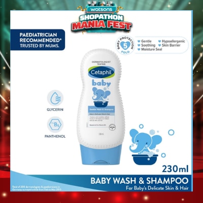 CETAPHIL BABY - Baby Gentle Wash & Shampoo With Glycerin & Panthenol 230ml