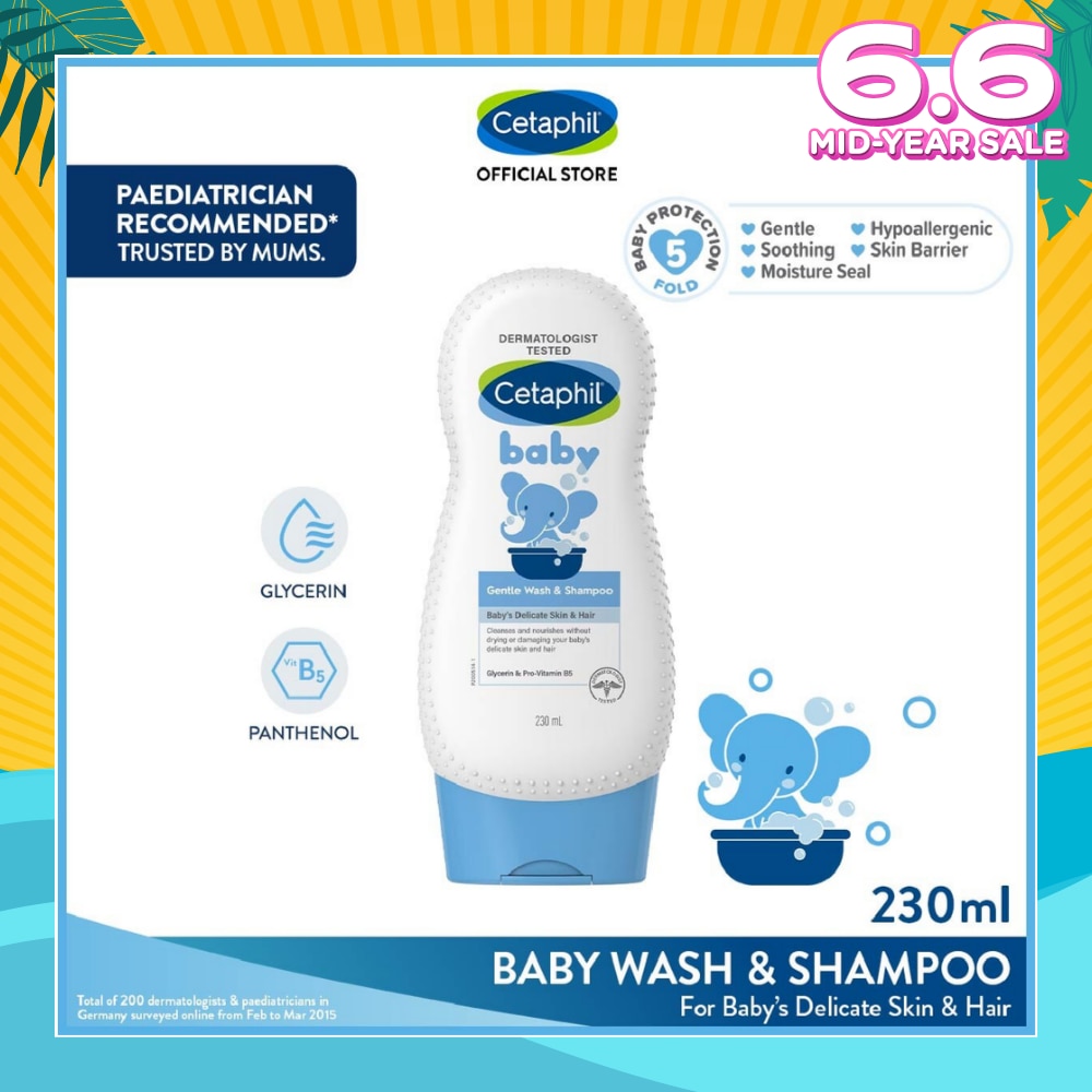 Baby Gentle Wash & Shampoo With Glycerin & Panthenol 230ml