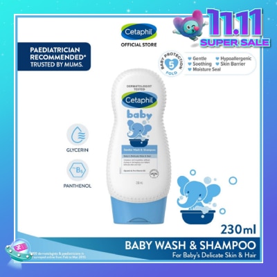 CETAPHIL BABY Baby Gentle Wash & Shampoo With Glycerin & Panthenol 230ml