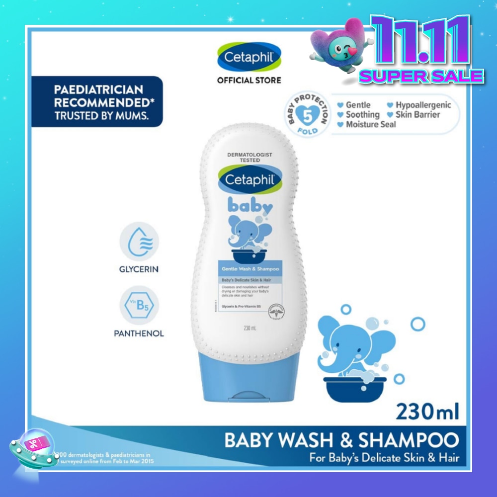 Baby Gentle Wash & Shampoo With Glycerin & Panthenol 230ml
