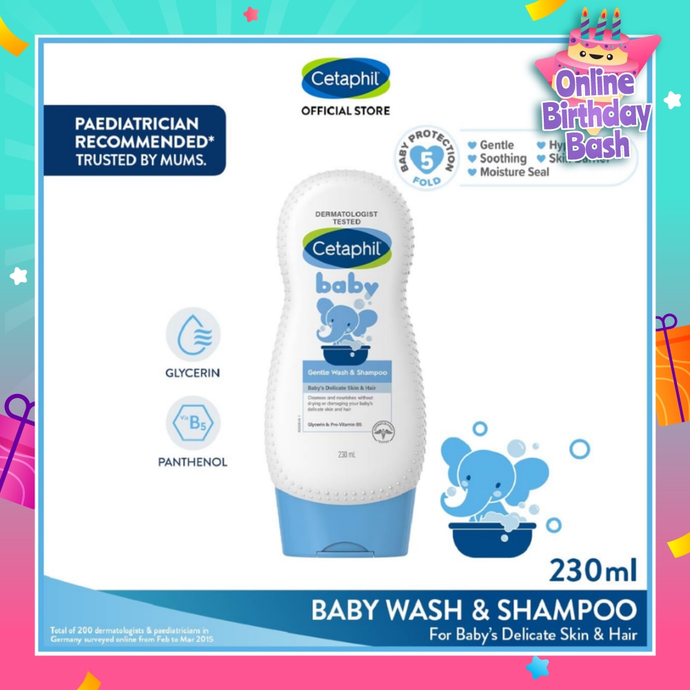 Baby Gentle Wash & Shampoo With Glycerin & Panthenol 230ml