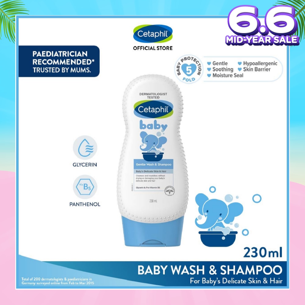 Baby Gentle Wash & Shampoo With Glycerin & Panthenol 230ml