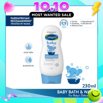 CETAPHIL BABY Baby Ultra Moisturising Bath & Wash With Aloe Vera & Almond Oil 230ml (Expiry: Jul`2027) image