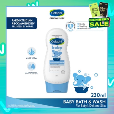 CETAPHIL BABY Baby Ultra Moisturising Bath & Wash With Aloe Vera & Almond Oil 230ml