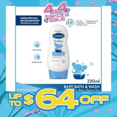 CETAPHIL BABY - Baby Ultra Moisturising Bath & Wash With Aloe Vera & Almond Oil 230ml