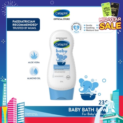 CETAPHIL BABY Baby Ultra Moisturising Bath & Wash With Aloe Vera & Almond Oil 230ml