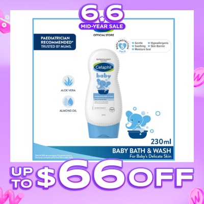 CETAPHIL BABY - Baby Ultra Moisturising Bath & Wash With Aloe Vera & Almond Oil 230ml