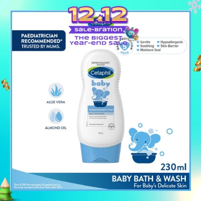 CETAPHIL BABY Baby Ultra Moisturising Bath & Wash With Aloe Vera & Almond Oil 230ml