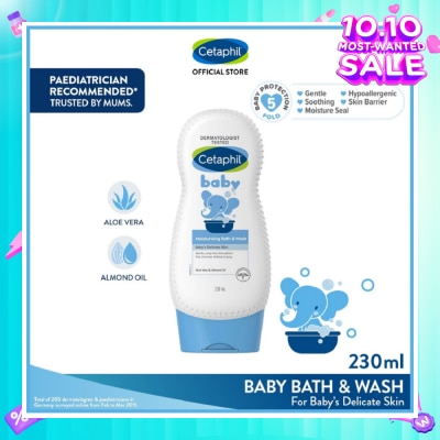 CETAPHIL BABY Baby Ultra Moisturising Bath & Wash With Aloe Vera & Almond Oil 230ml