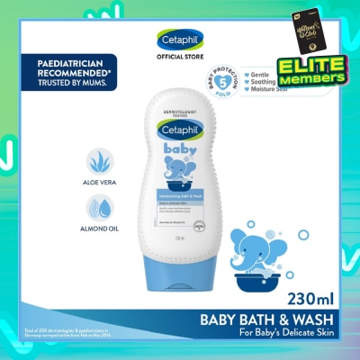CETAPHIL BABY Baby Ultra Moisturising Bath & Wash With Aloe Vera & Almond Oil 230ml