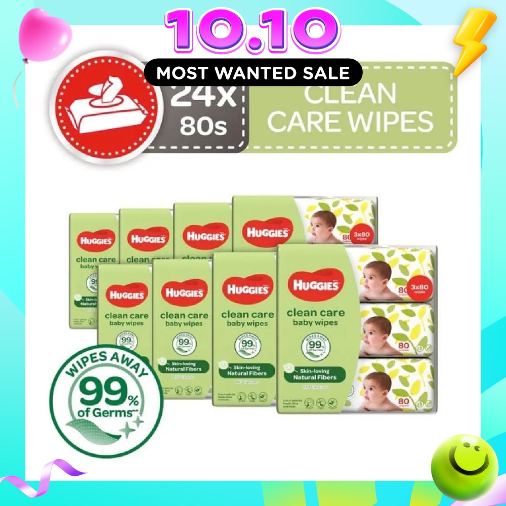 Clean Care Baby Wipes 24 Packs x 80 Wipes Per Carton image