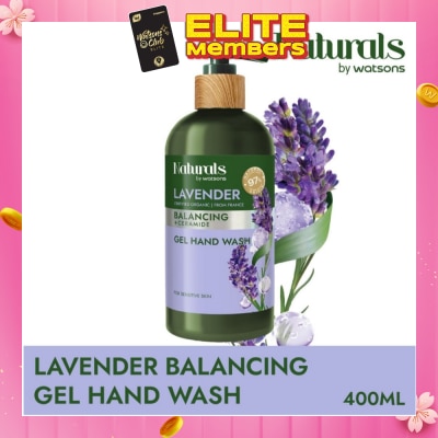 NATURALS BY WATSONS Lavender + Ceramide Balancing Gel Hand Wash (For Sensitive Skin) 400ml