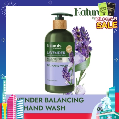 NATURALS BY WATSONS Lavender + Ceramide Balancing Gel Hand Wash (For Sensitive Skin) 400ml