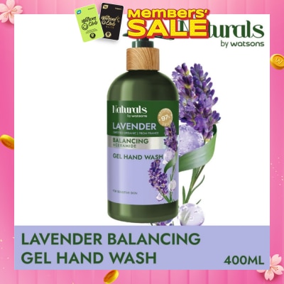 NATURALS BY WATSONS Lavender + Ceramide Balancing Gel Hand Wash (For Sensitive Skin) 400ml